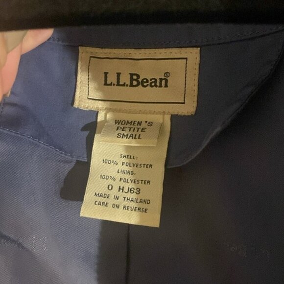 L.L. Bean Full Length Blue Purple Trench Coat Rain Jacket Women’s Small - Picture 11 of 11